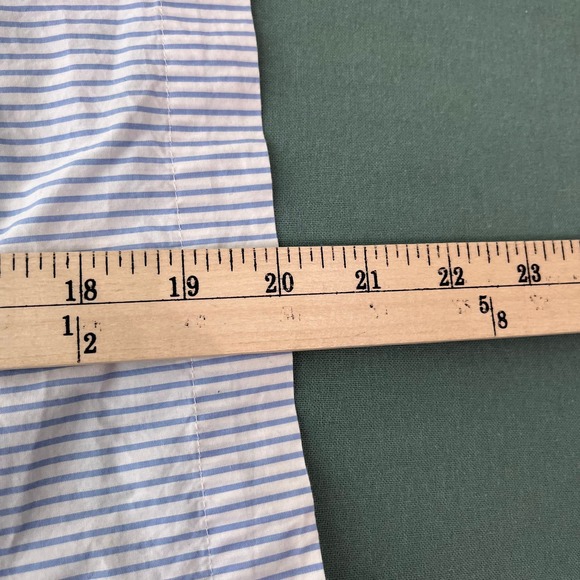 Madewell Clean Off The Shoulder Top Womens Size XS Blue White Striped Casual - Picture 9 of 11